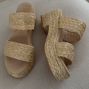 Beach by Matisse Ocean Ave Wedge Sandals Espadrille Platform Slide sz 10